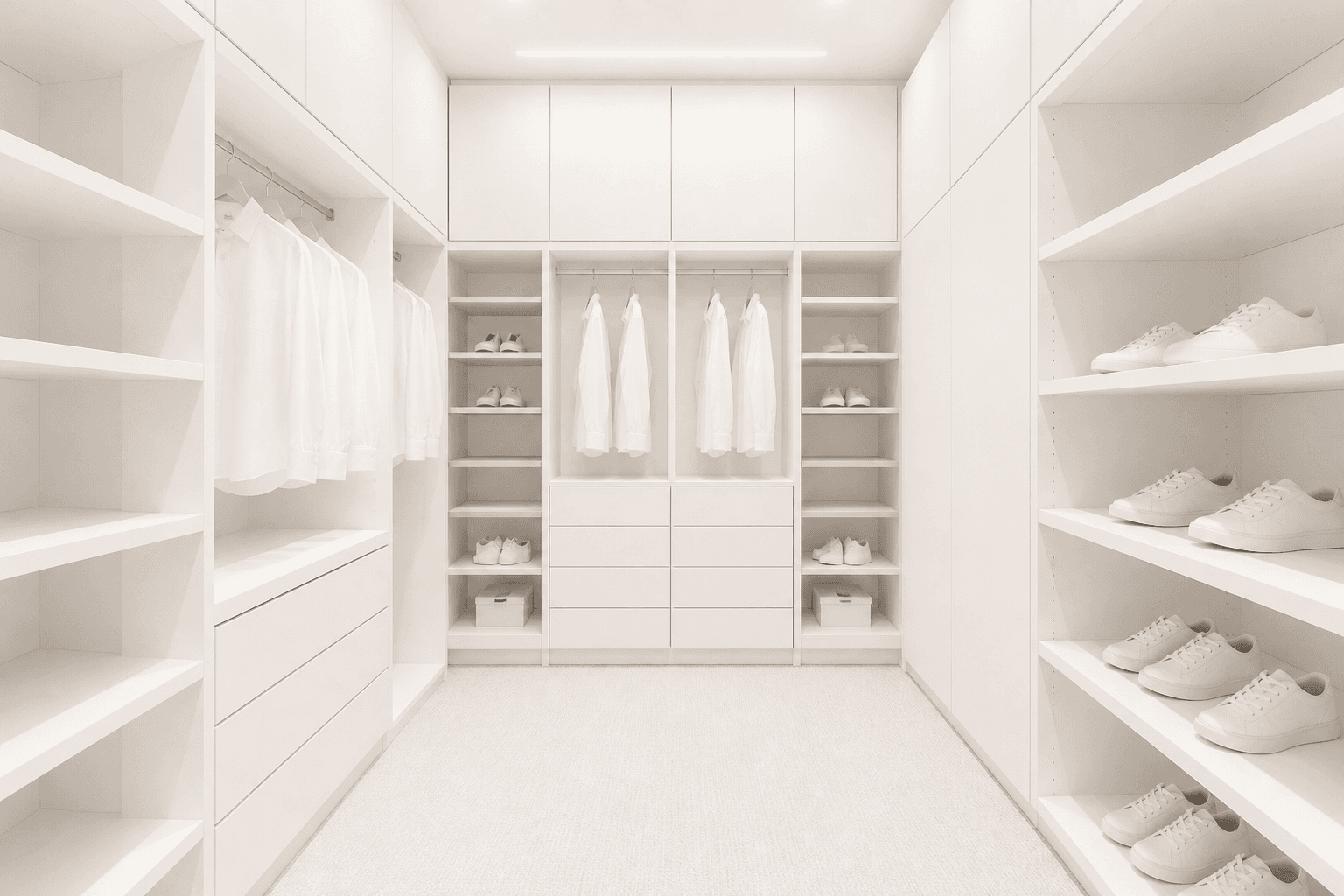 Double-hang everyday closet — Reach-In Closet · Newton, MA